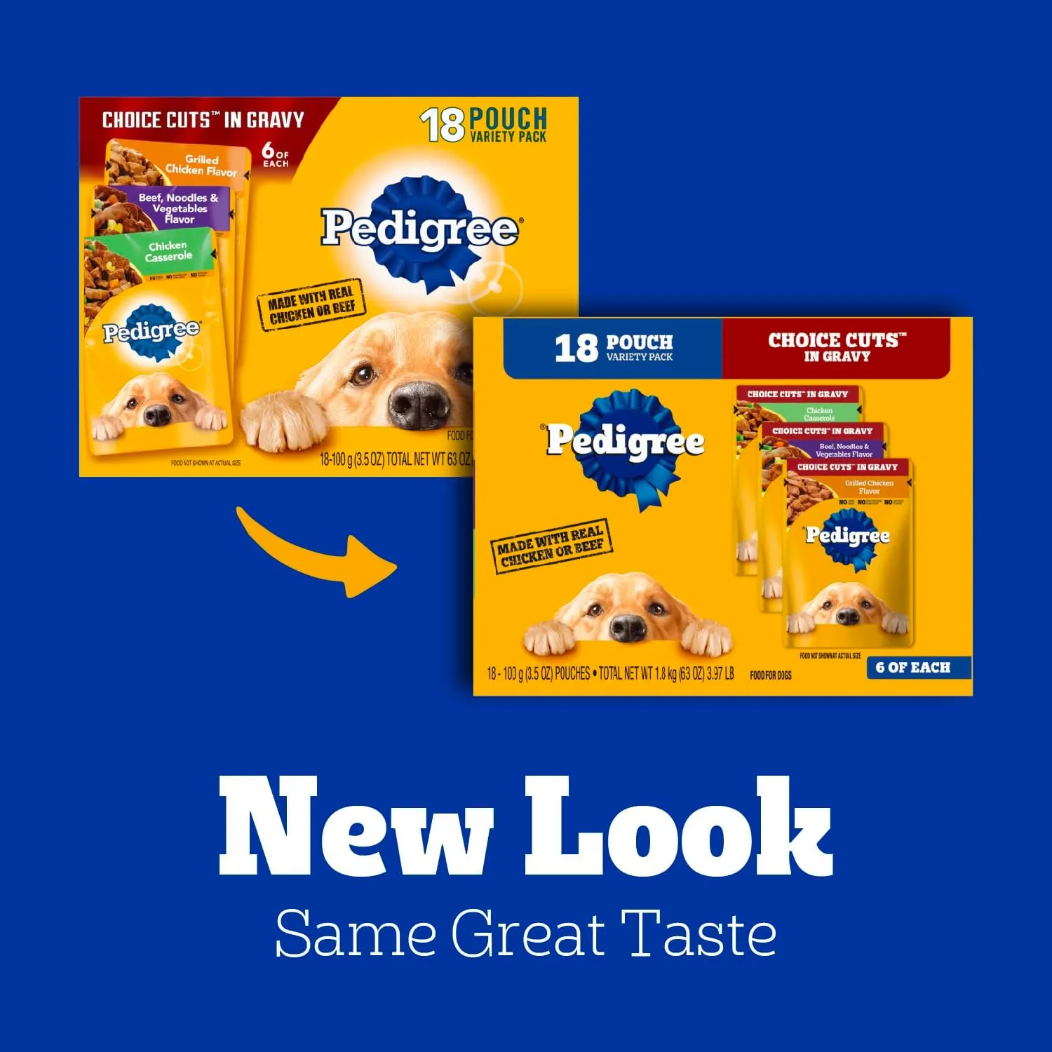 Pedigree Choice Cuts In Gravy Dog Food 18-Count Chicken Casserole Variety Pack, 3.5 oz Pouches (Pack of 2)