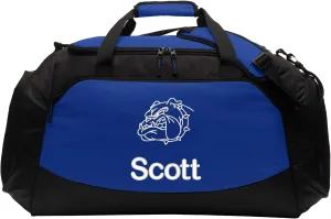 Personalized Bulldog Duffel Bag, Pet Travel Tote, Dog Lover Gift, Large Custom Bag Monogrammed Name, Royal Blue