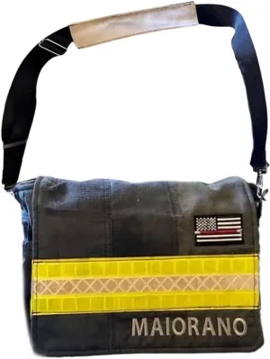 Personalized Bunker Gear Duffle Bag, Custom Firefighter Reflective Stripes Duffle Bag with Name/Department, Large Turnout Gym Bag, Firefighter Decommissioned Gift (Style B)