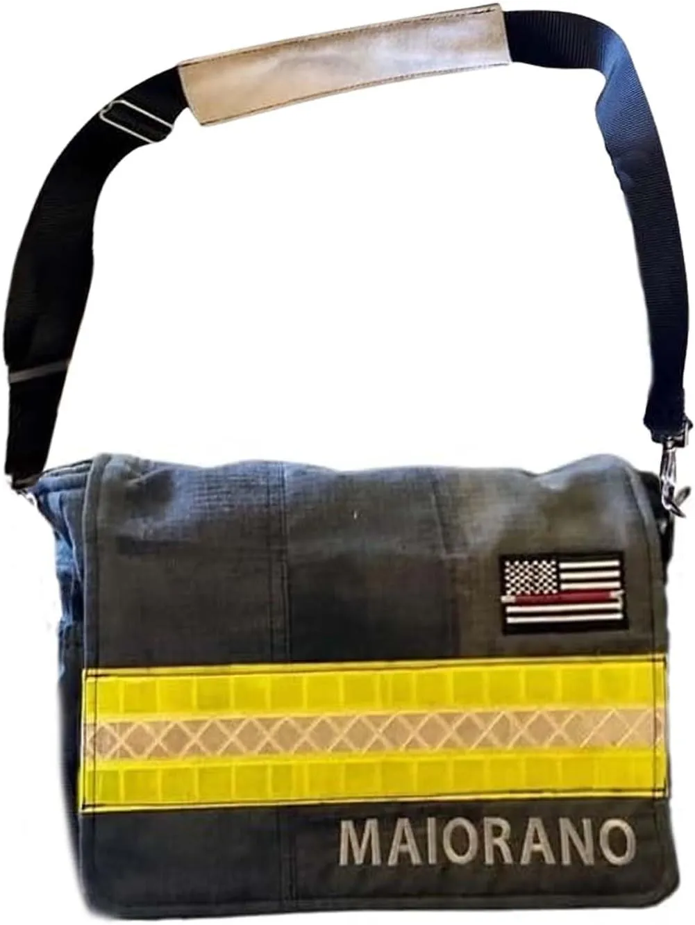Personalized Bunker Gear Duffle Bag, Custom Firefighter Reflective Stripes Duffle Bag with Name/Department, Large Turnout Gym Bag, Firefighter Decommissioned Gift (Style B)