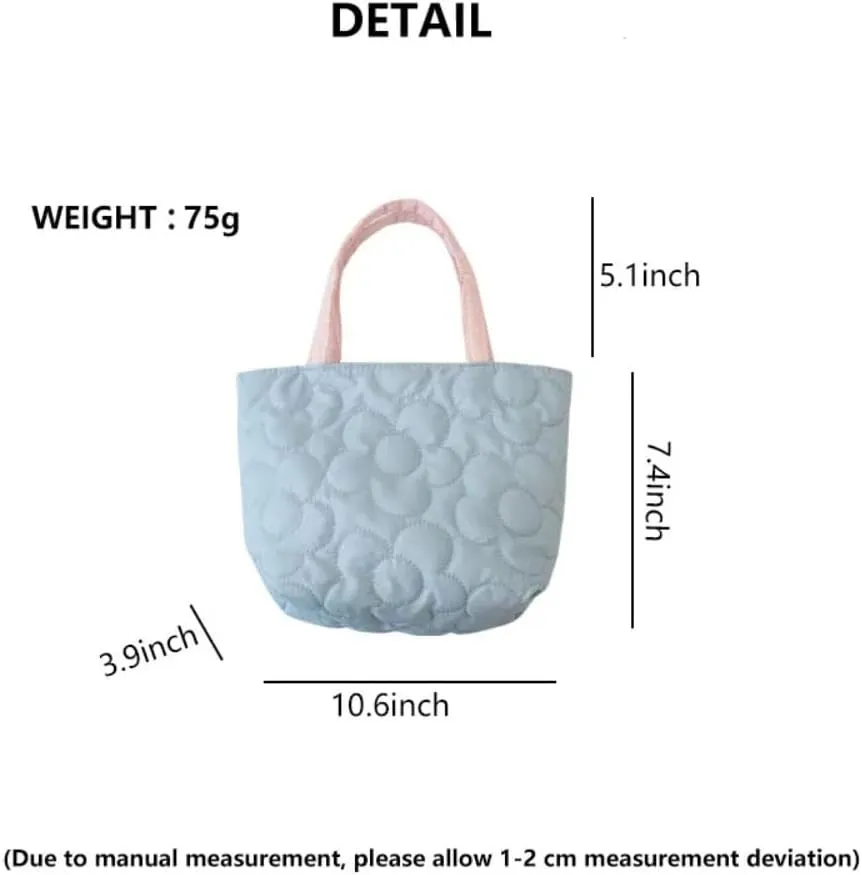 Personalized Embroidered Color Shopping Bag Custom Name Women's Flower Handbag Female Bento Bag Storage Shopping Bag Travel Bag