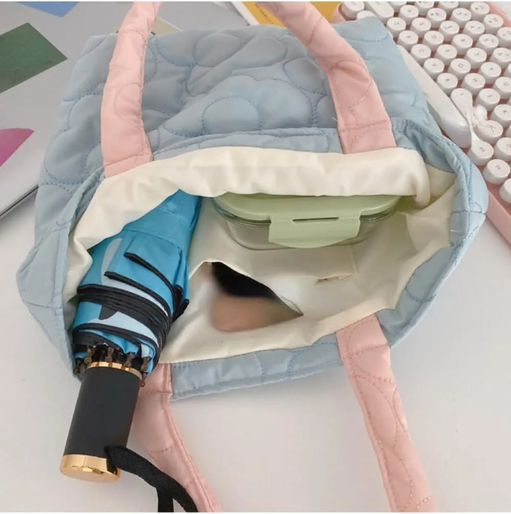 Personalized Embroidered Color Shopping Bag Custom Name Women's Flower Handbag Female Bento Bag Storage Shopping Bag Travel Bag