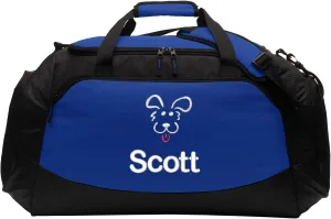 Personalized Puppy Dog Duffel Bag, Pet Travel Tote, Dog Lover Gift, Large Custom Bag Monogrammed Name, Royal Blue