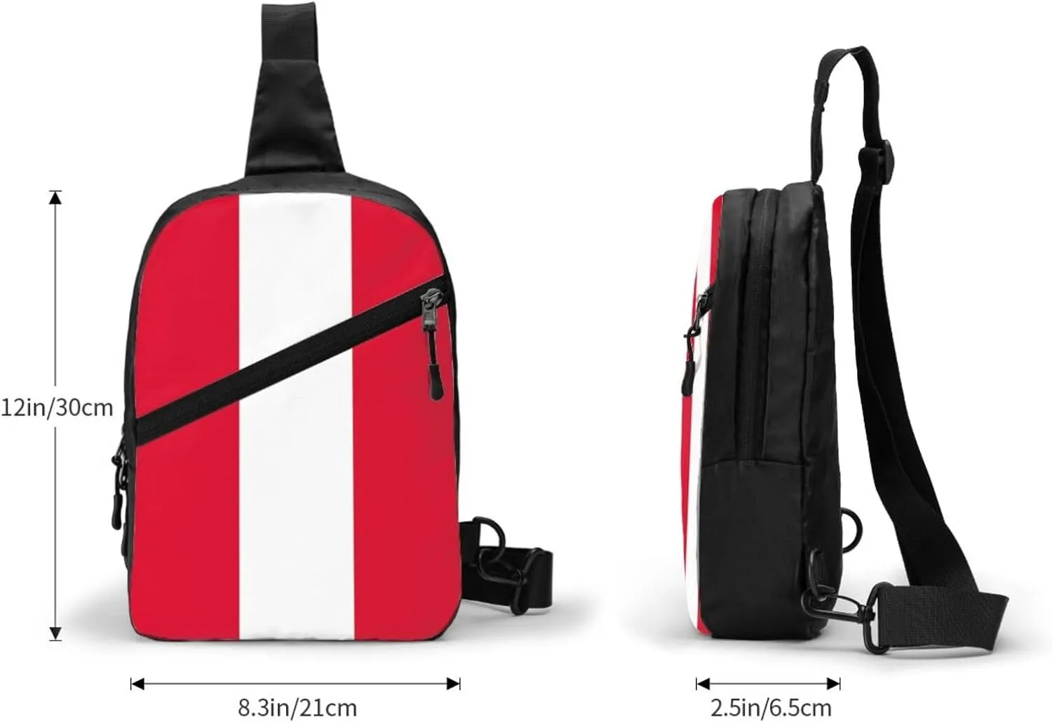Peru Peruvian Flag Crossbody Bag Portable Sling Bags Foldable Chest Daypack Reusable Sports Shoulder Backpack Diagonally Casual Rucksack Travel Bag
