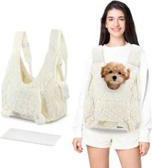 Pet Carrier Backpack, Adjustable Pet Front Cat Dog Carrier Backpack Travel Bag for Small Medium Dogs Cats and Rabbits, Safety Strap with Removable Bottom Plate for Camping Hiking Traveling