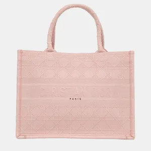 Pink Medium Cannage Embroidered Book Tote