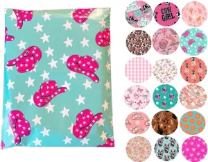 Poly Mailers - 25 Pack, Waterproof, Trendy Chick Mailers 3.15 mil - Heavy Duty, Tear Resistant Mailing Envelopes for small businesses | Cute Shipping Bags for clothing (Punchy Cowgirl, 10x13)