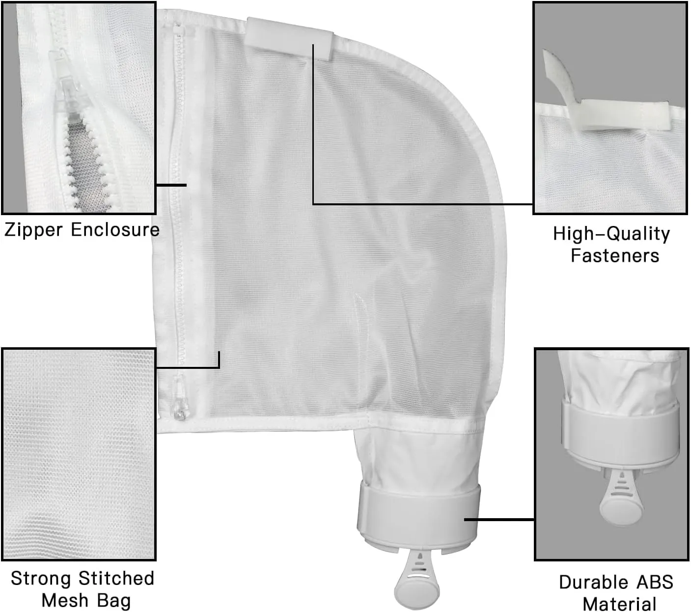 Pool Cleaner Replacement Filter Bag Fits for Polaris 280 and 480 Pool Cleaner (4 Pack, 280 Zipper Closure Bag)
