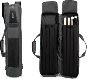 Pool Cue Case 4x4, Pool Cue Carrying Case Holds 4 Butts and 4 Shafts, Soft Padded Pool Stick Case with Multi-pocket and Adjustable Shoulder Straps