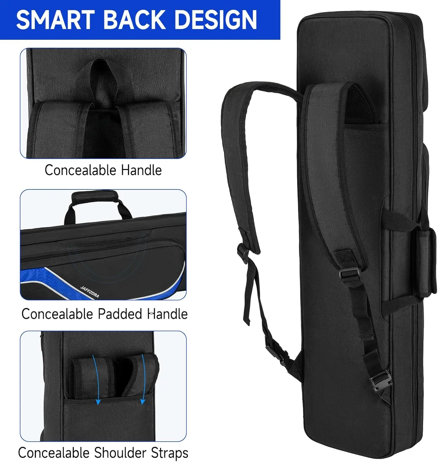 Pool Cue Case, Pool Stick Carrying Case Holds Butts and Shafts, Billiard Cue Bag with Shoulder Straps