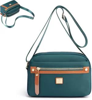 Popularate Nylon Crossbody Bag, Waterproof Lightweight Nylon Crossbody Bag With Zipper And Multi Pockets For Women