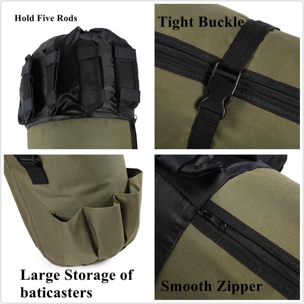 Portable Fishing Rod Bag Pole and Reel Carrier Storage Case Great Gift
