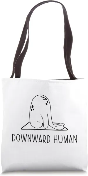 Position Downward Human Shirt Seal Sea Dog - Funny Seal Yoga Tote Bag