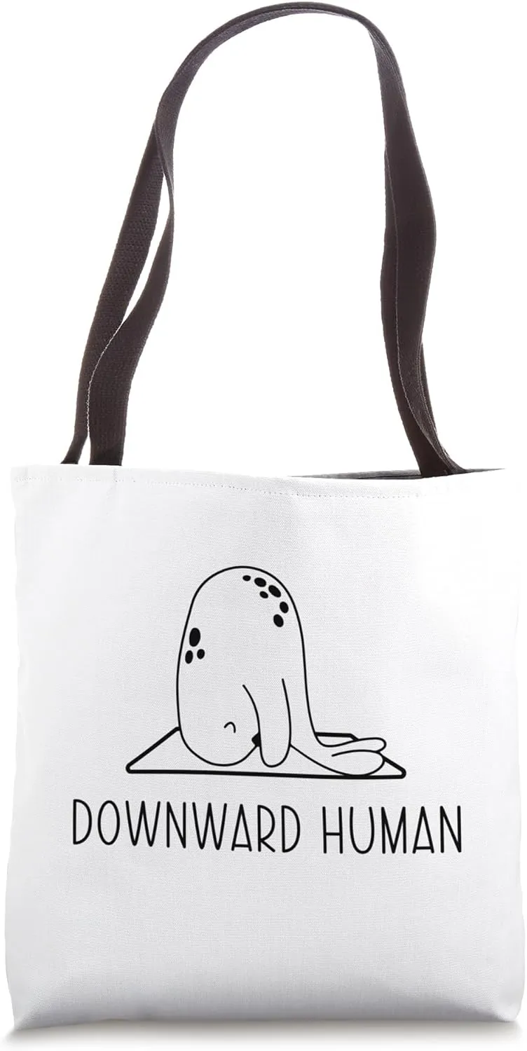 Position Downward Human Shirt Seal Sea Dog - Funny Seal Yoga Tote Bag