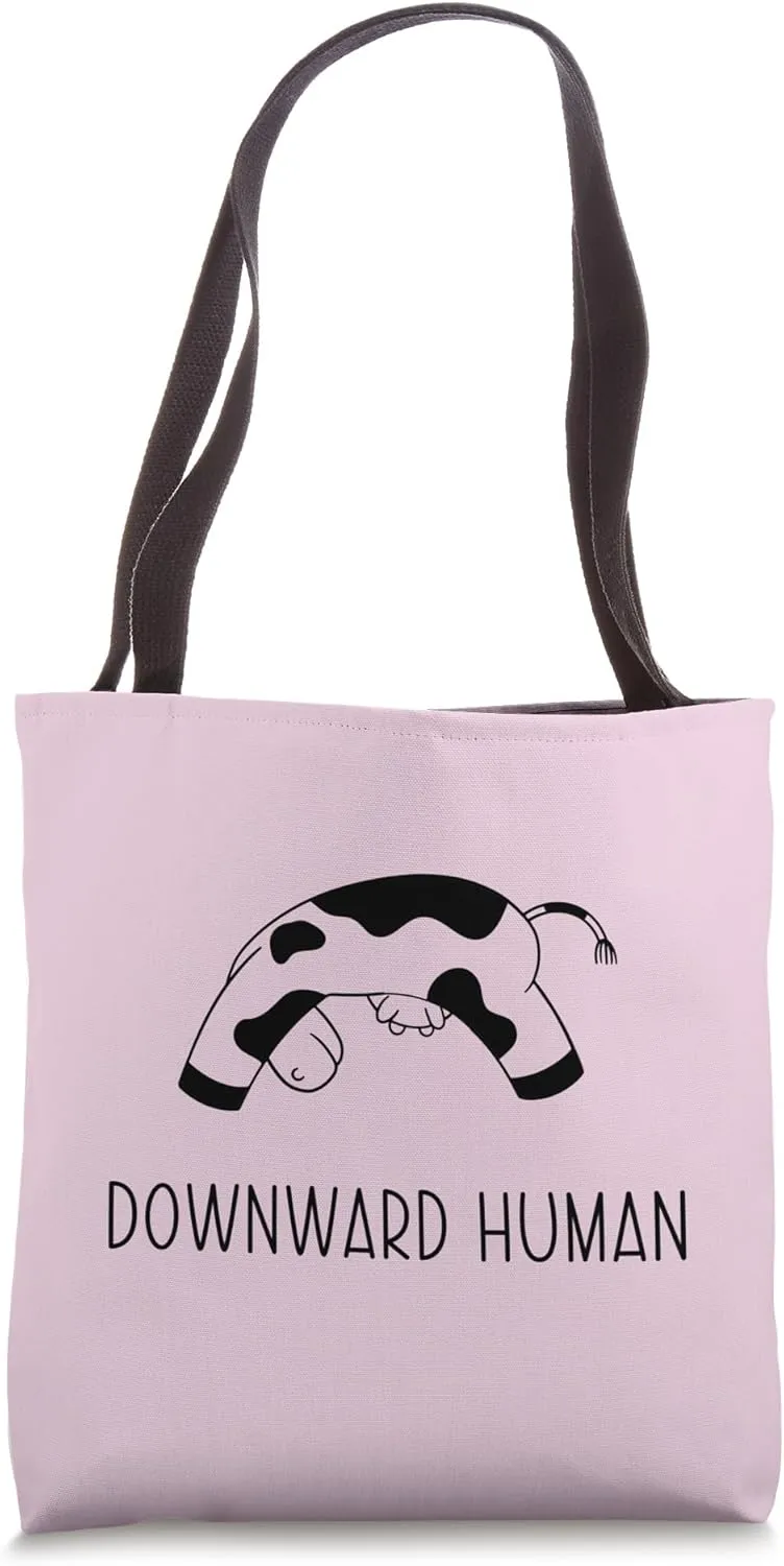 Position Downward Human Shirt Unicorn Cow - Funny Cow Yoga Tote Bag