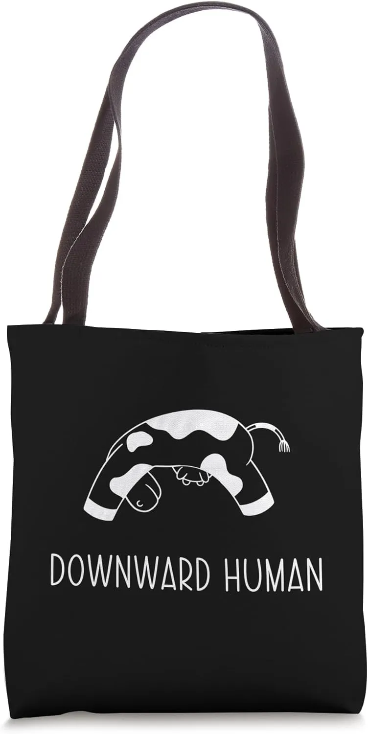 Position Downward Human Shirt Unicorn Cow - Funny Cow Yoga Tote Bag