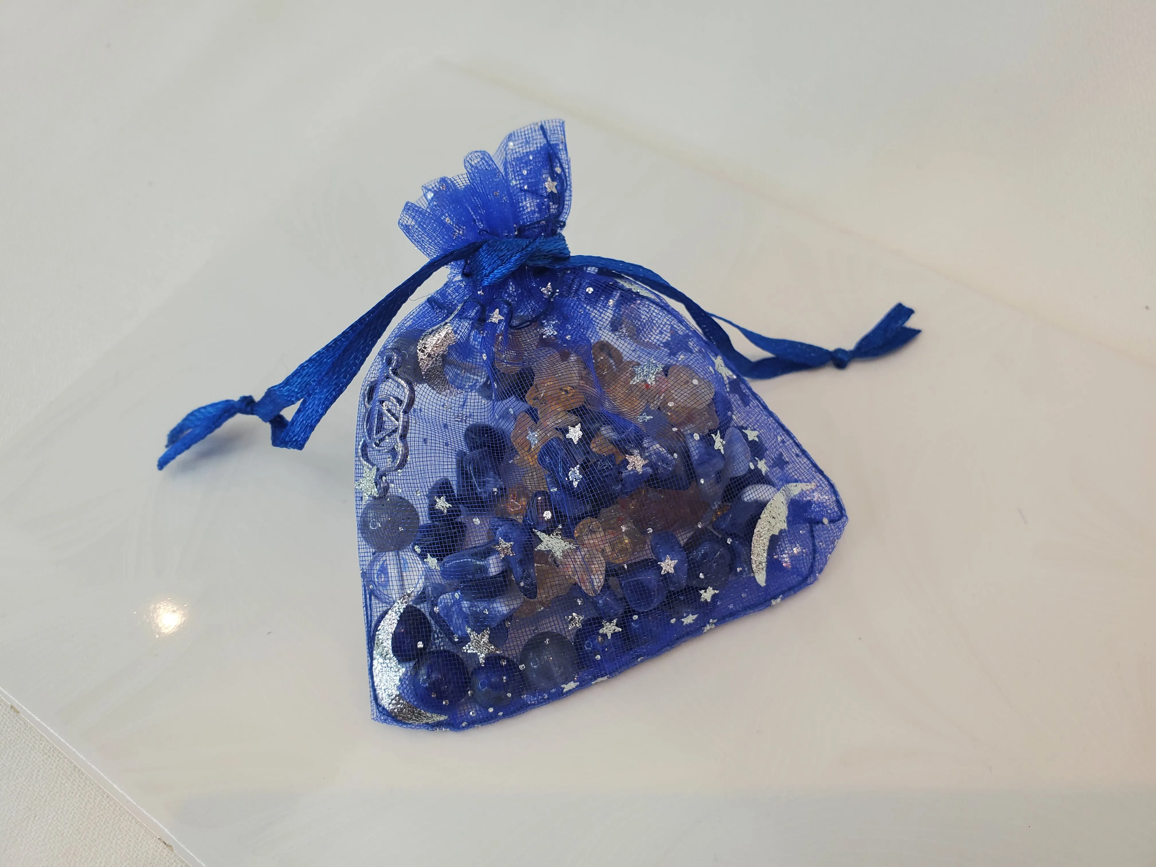 Pouch Organza Printed Silver 3 X 4″