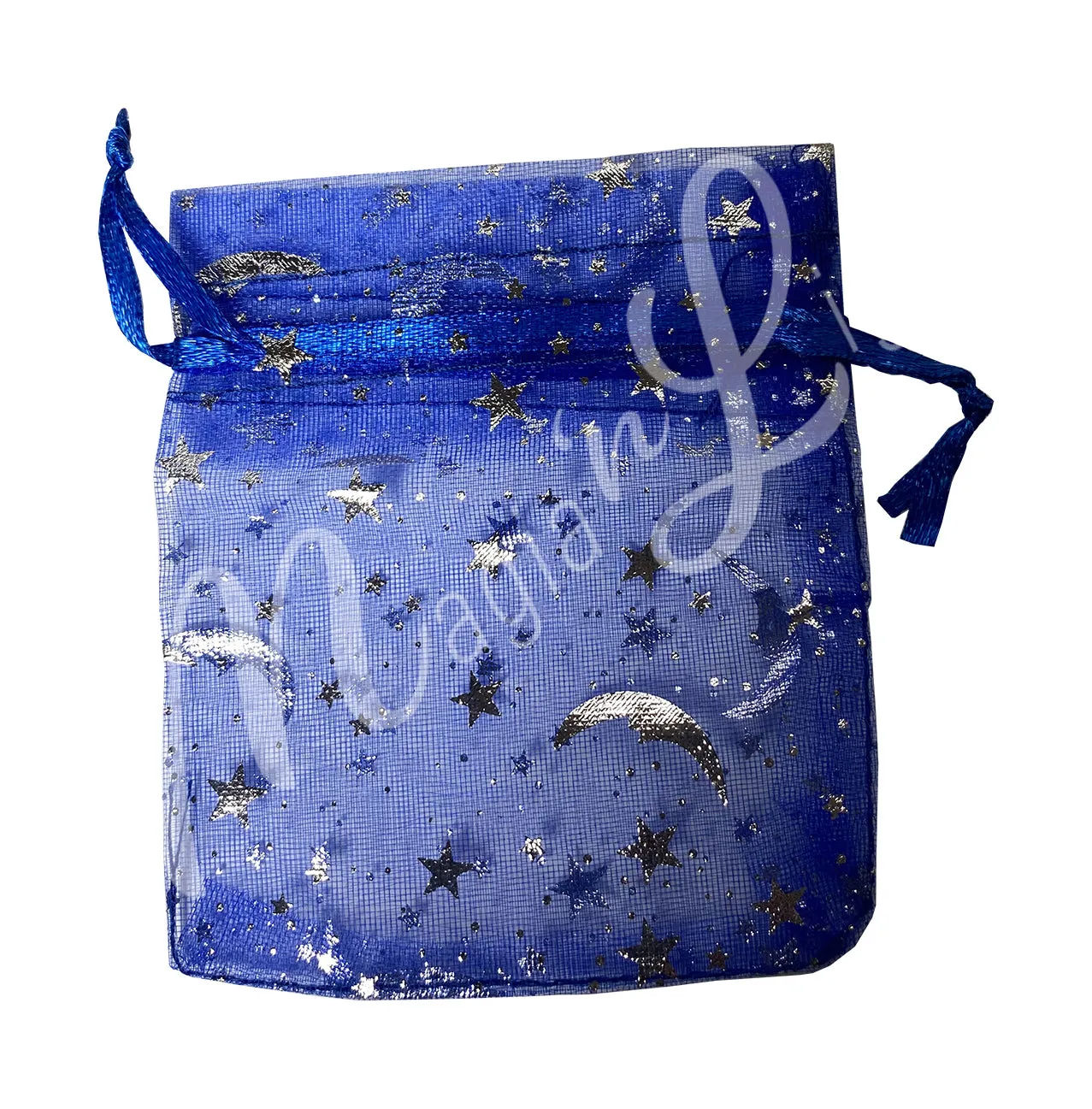Pouch Organza Printed Silver 3 X 4″