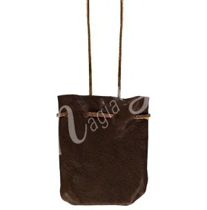 Pouch Soft Brown Leather with Strap 2.75 X 3.5″