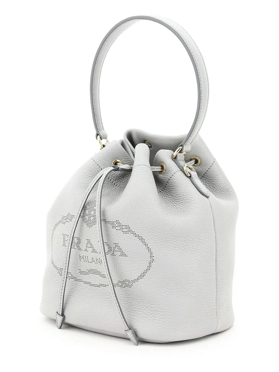 Prada Logo Drawstring Bucket Bag