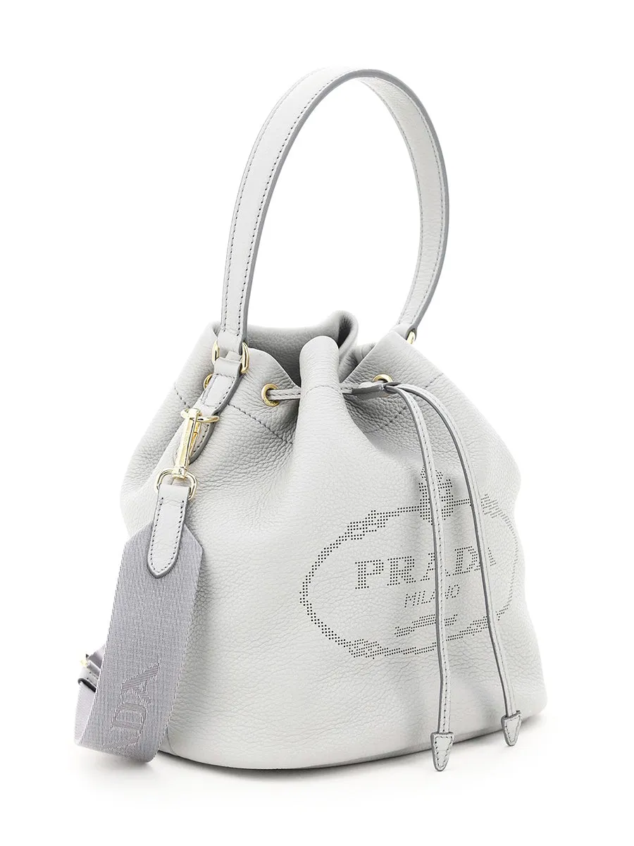 Prada Logo Drawstring Bucket Bag