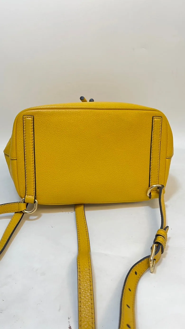 Preloved D&G Drawstring Yellow Leather Backpack