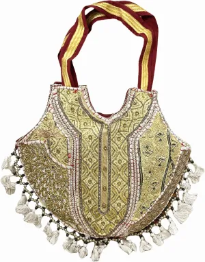 Premium Shoulder Bag for Women | 100% Handmade Embroidered Tote | Bohemian Kambhari Patchwork Purse Handbag