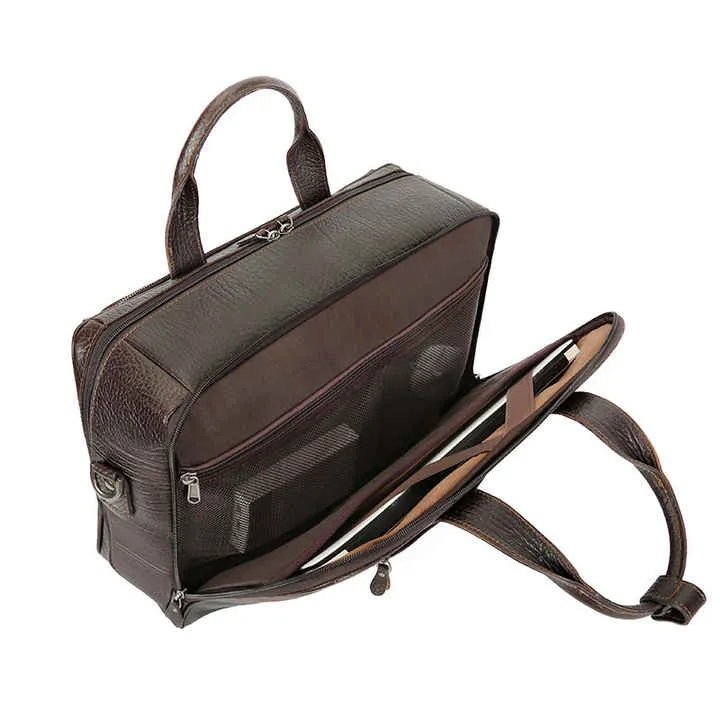 Premium Vintage Leather Business Laptop Bag for Men – Waterproof