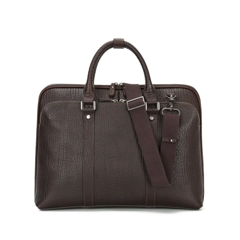 Premium Vintage Leather Waterproof Unisex Laptop Briefcase - Fits Laptops