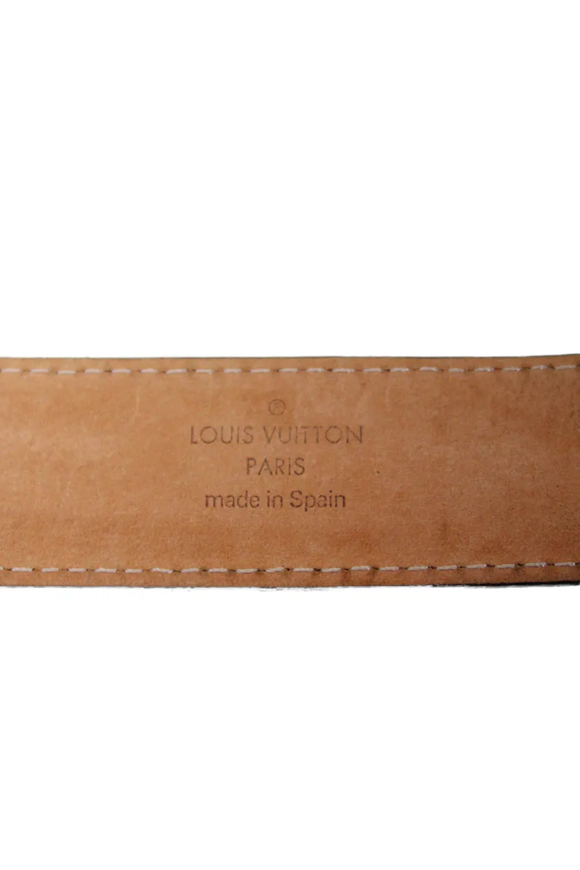 Print Monogram Resilient Canvas Vuitton Brown Belt Womens Buckled Essential Louis High-end V