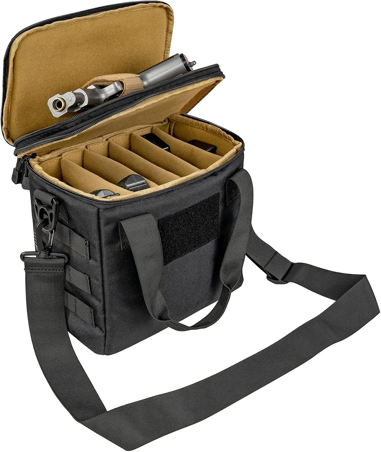 ProCase Tactical Gun Range Bag, Deluxe Padded Pistol Handguns Magazine Ammo Gear Accessories Pouch Duffle Bags with Adjustable Dividers for Hunting Shooting Range Sport