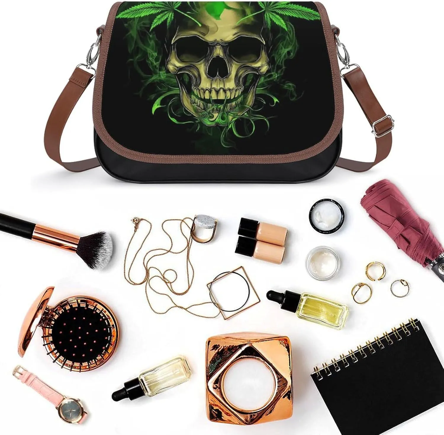 PU Leather Small Crossbody Bag, Waterproof Shoulder Bag Travel Cellphone Purse Handbag