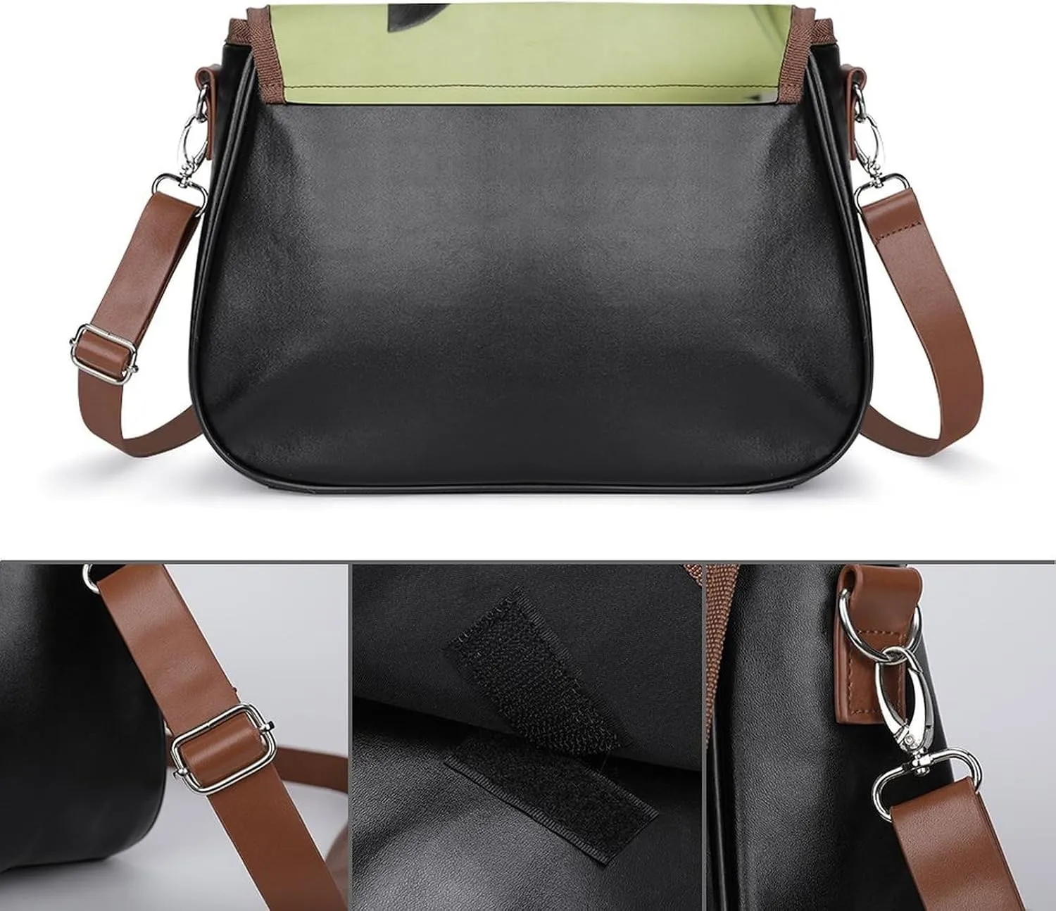 PU Leather Small Crossbody Bag, Waterproof Shoulder Bag Travel Cellphone Purse Handbag