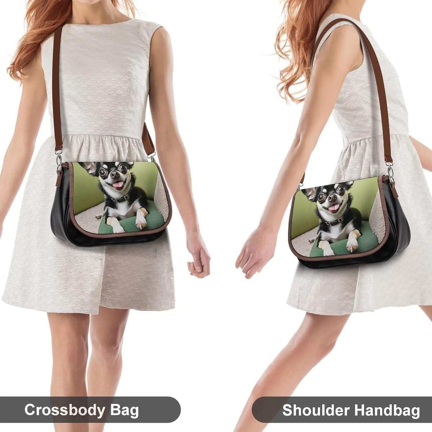 PU Leather Small Crossbody Bag, Waterproof Shoulder Bag Travel Cellphone Purse Handbag