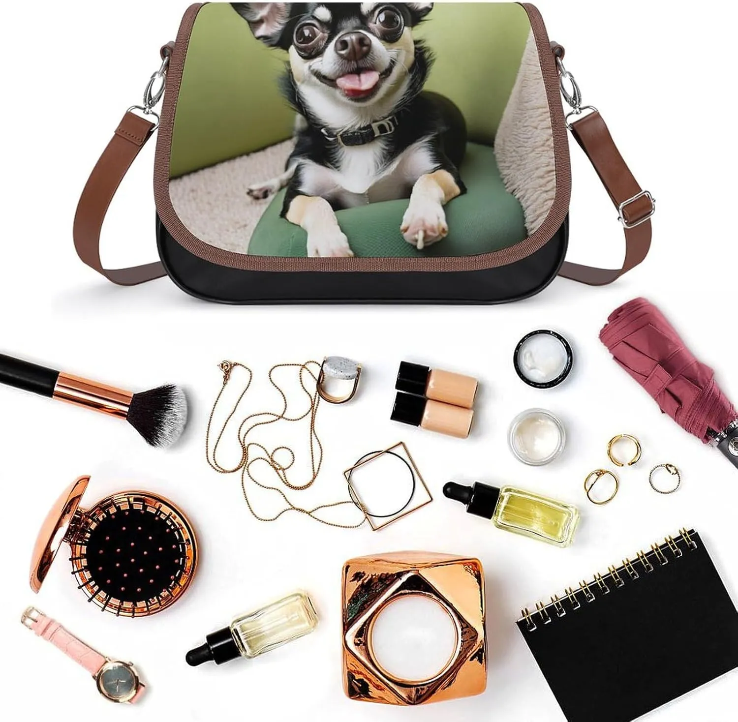 PU Leather Small Crossbody Bag, Waterproof Shoulder Bag Travel Cellphone Purse Handbag