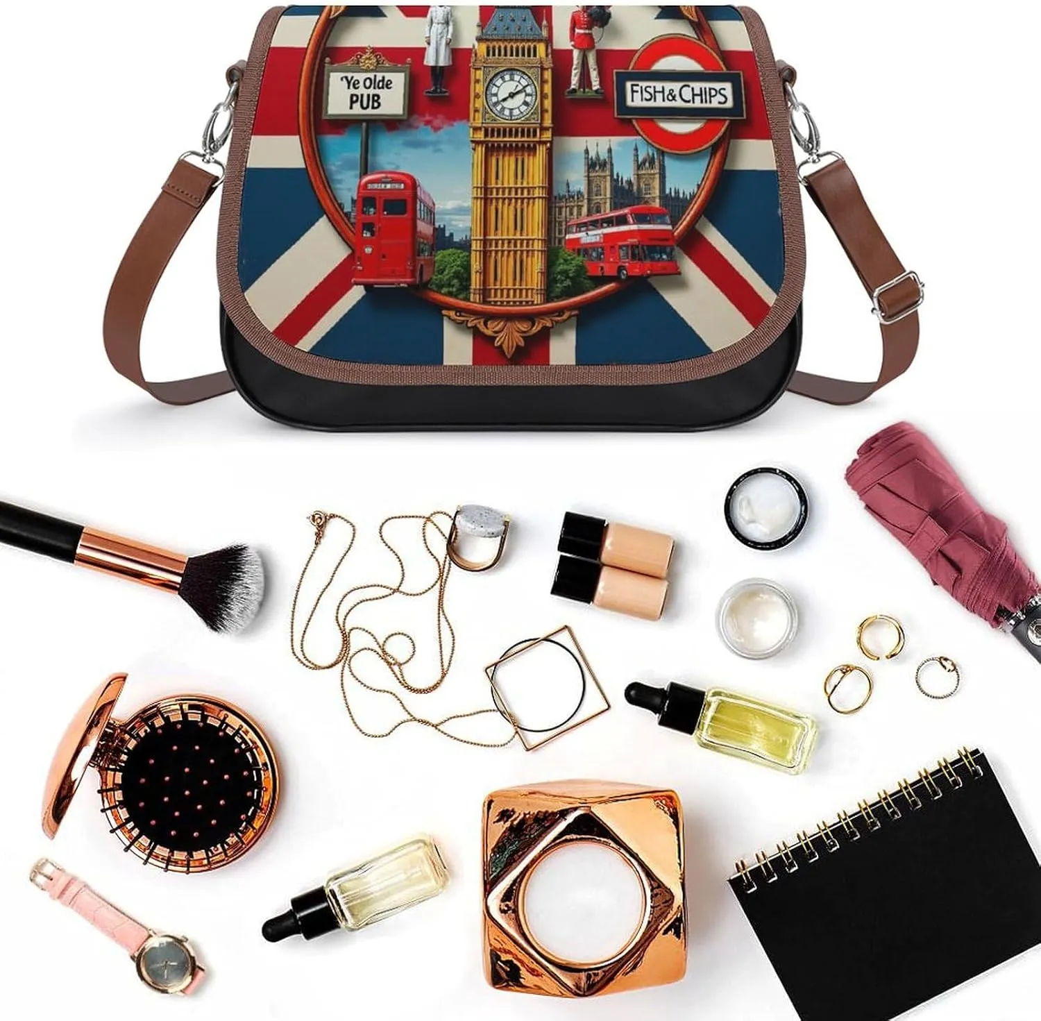 PU Leather Small Crossbody Bag, Waterproof Shoulder Bag Travel Cellphone Purse Handbag