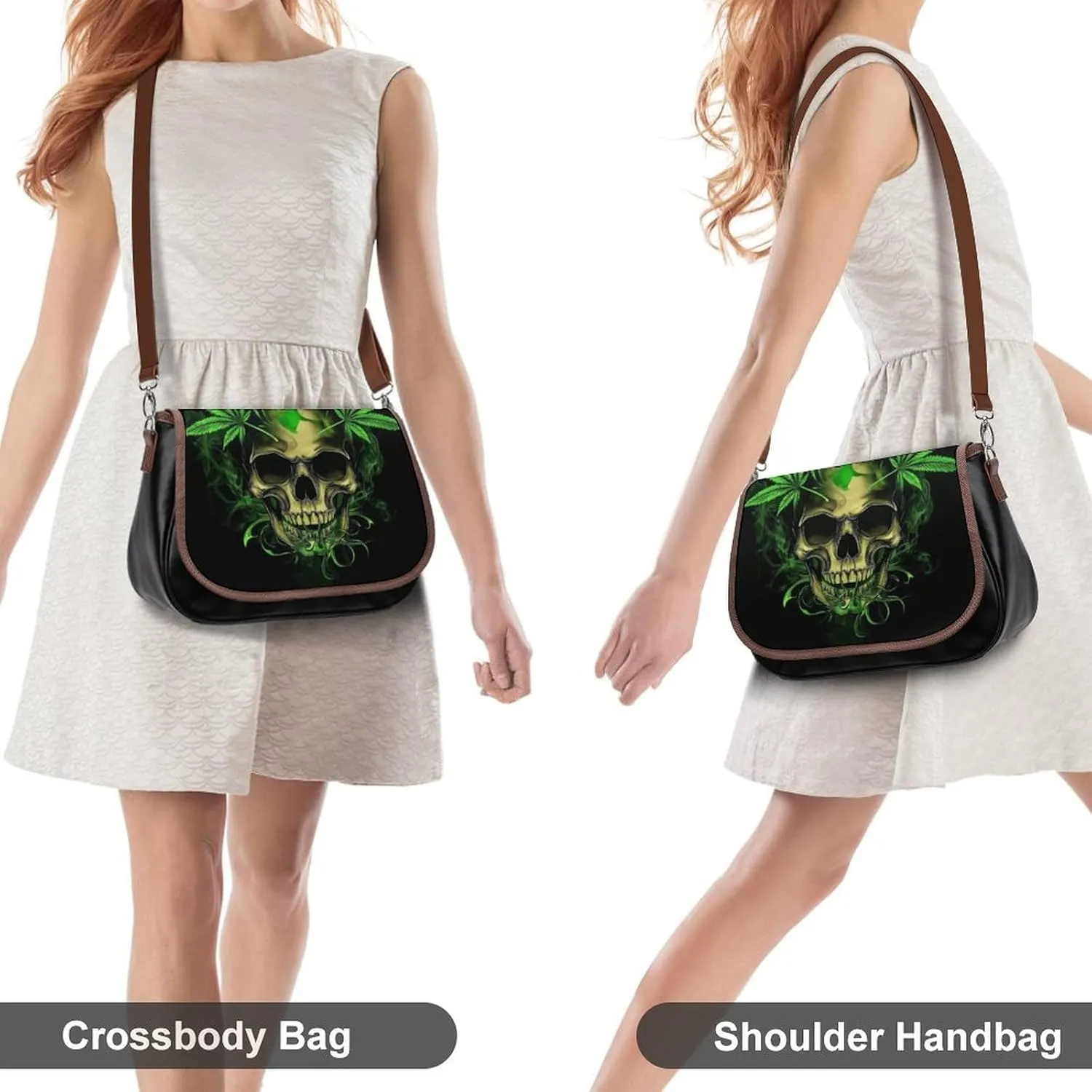 PU Leather Small Crossbody Bag, Waterproof Shoulder Bag Travel Cellphone Purse Handbag