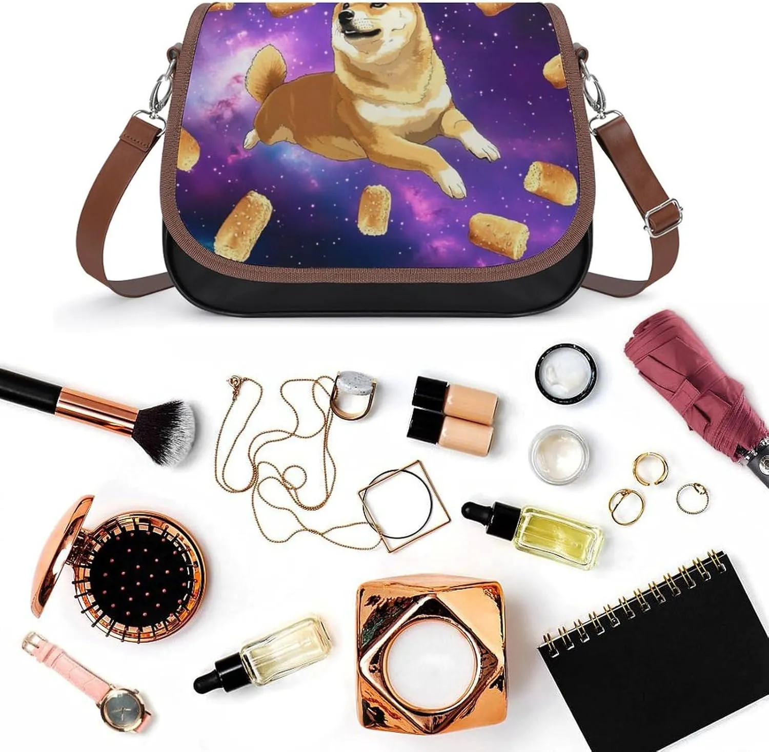PU Leather Small Crossbody Bag, Waterproof Shoulder Bag Travel Cellphone Purse Handbag