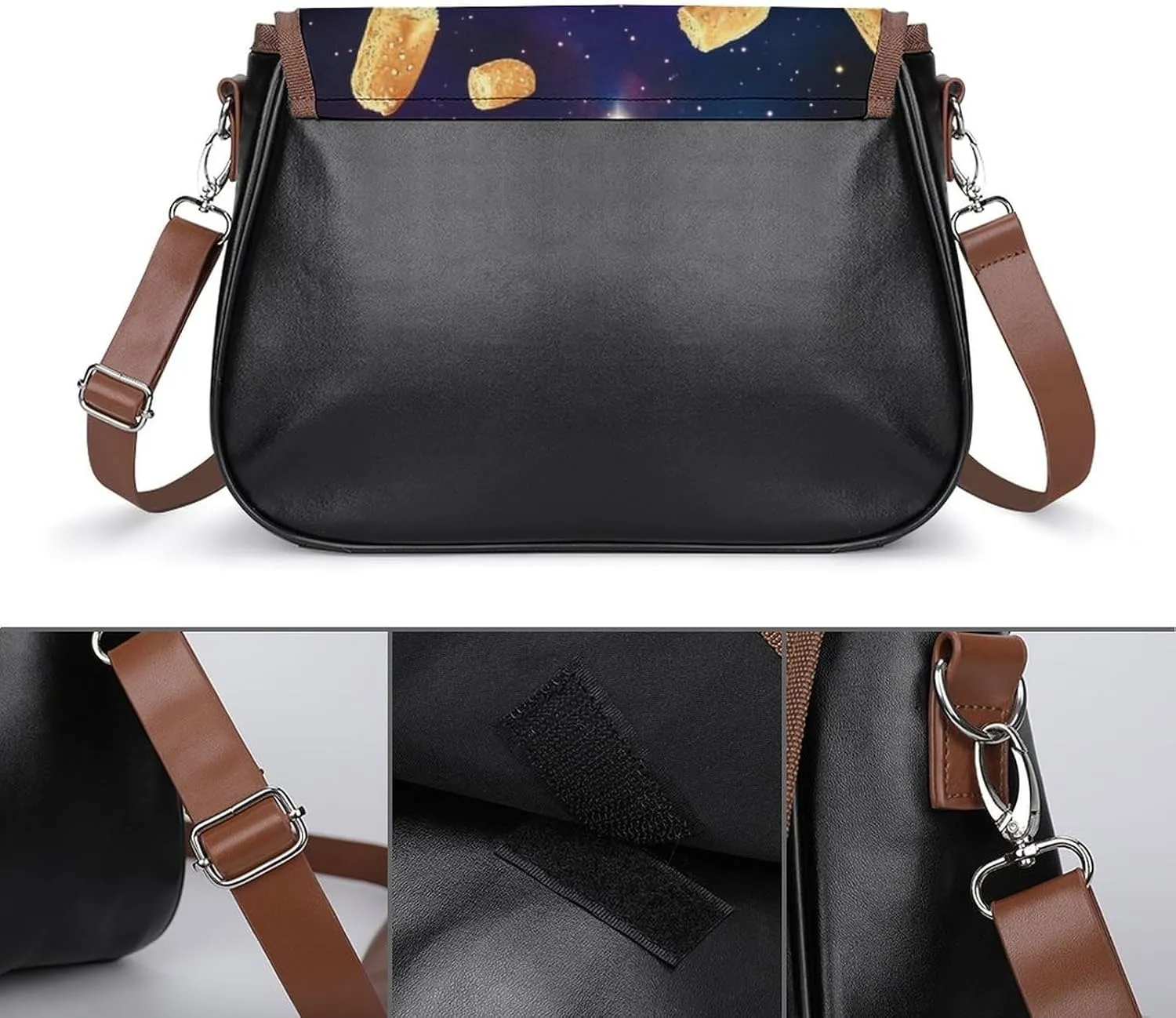 PU Leather Small Crossbody Bag, Waterproof Shoulder Bag Travel Cellphone Purse Handbag