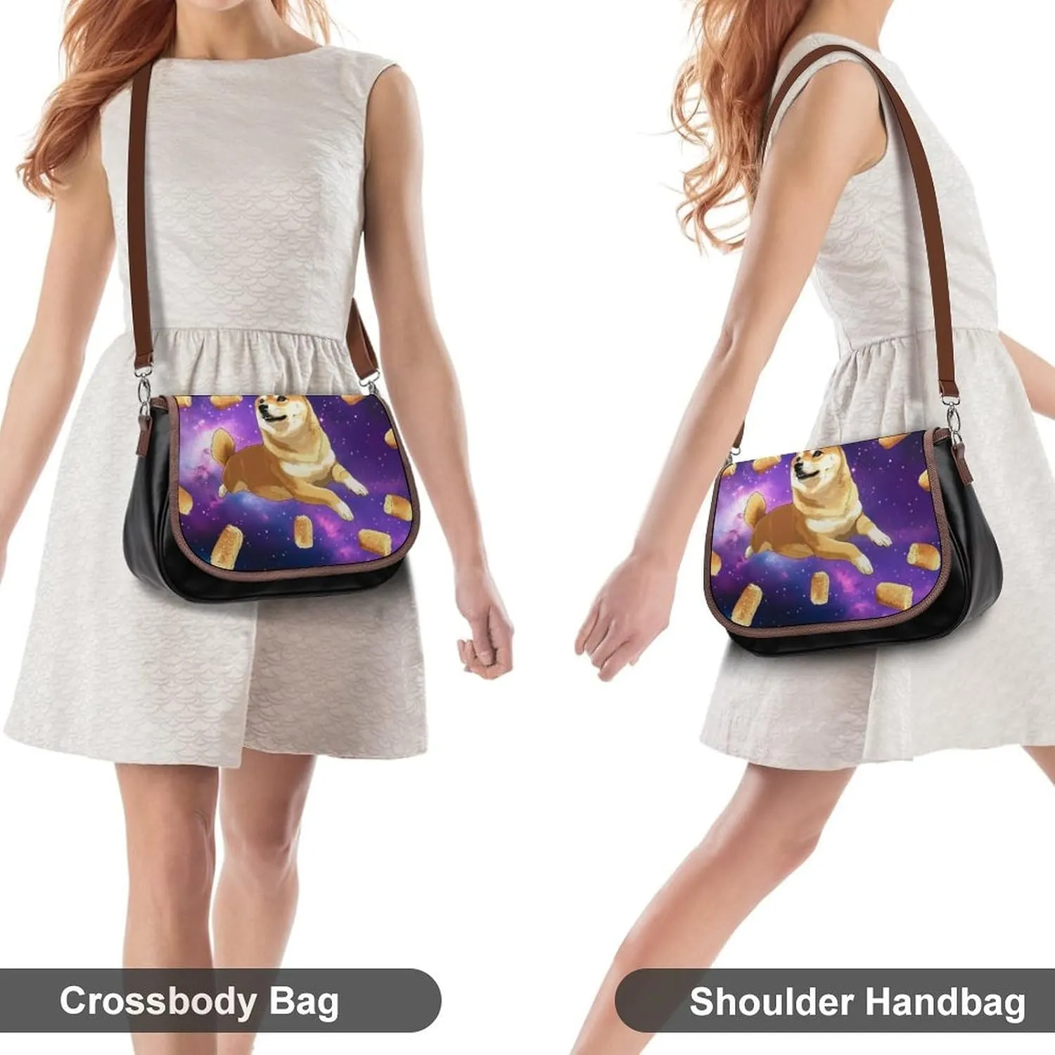 PU Leather Small Crossbody Bag, Waterproof Shoulder Bag Travel Cellphone Purse Handbag