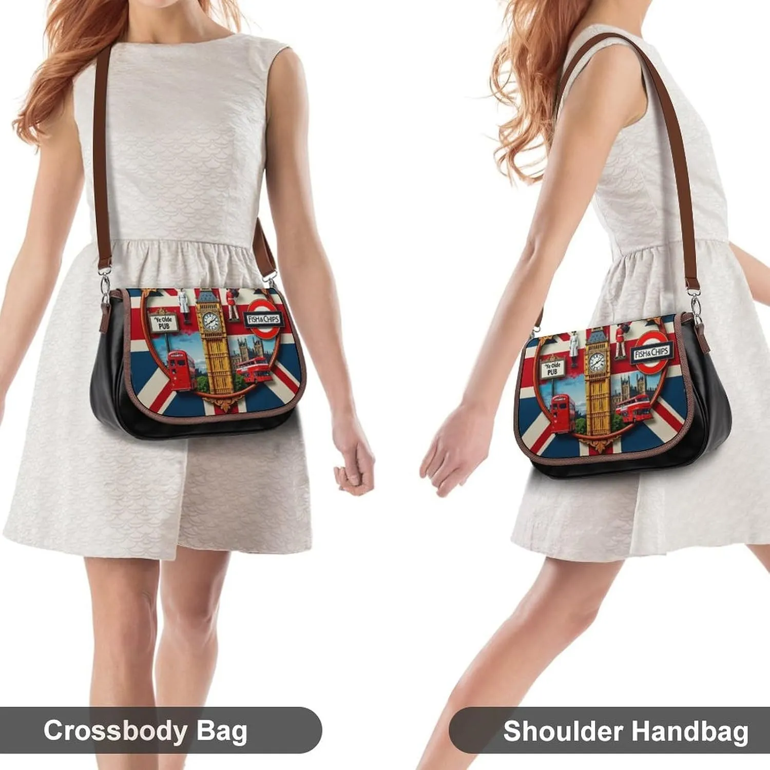 PU Leather Small Crossbody Bag, Waterproof Shoulder Bag Travel Cellphone Purse Handbag