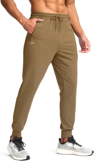 Pudolla Men's Lightweight Sweatpants with Pockets Ultra 4-Way Stretch Joggers Gym Workout Runing Athletic Track Pants