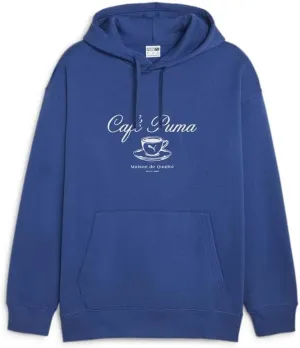 PUMA Mens Classics Cafe Hoodie Casual Outerwear Casual Hoodie Drawstring - Blue - Size XXL