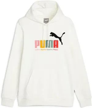 PUMA Mens Essentials Multicolor Hoodie Casual Outerwear Casual Drawstring - White - Size L