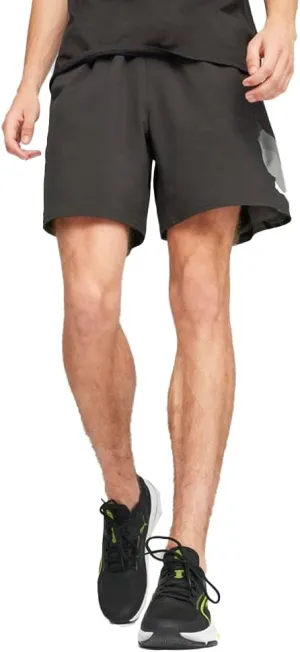 PUMA Mens Fit Ultrabreathe Stretch Graphic 7 Inch Shorts Casual Bottoms Casual Drawstring - Black - Size S