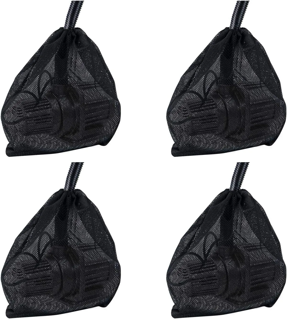 Pump Barrier Bag, 4 Pack 17.7"x 17.7" Pond Pump Filter Bag, Large Pump Mesh Bag Black Media Bag for Pond Biological Filters pond & Submersible Outdoor