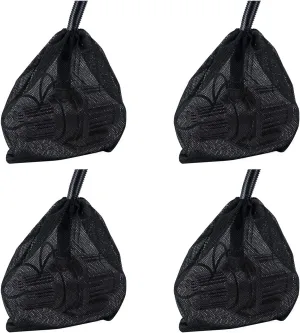 Pump Barrier Bag, 4 Pack 17.7"x 17.7" Pond Pump Filter Bag, Large Pump Mesh Bag Black Media Bag for Pond Biological Filters pond & Submersible Outdoor