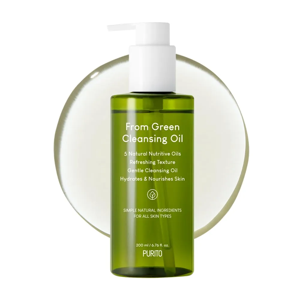 PURITO From Green Cleansing Oil Original, 6.76 fl.oz / 200ml, Gentle Cleansing Oil for Face, Cruelty-free & Vegan, Korean Skin Care