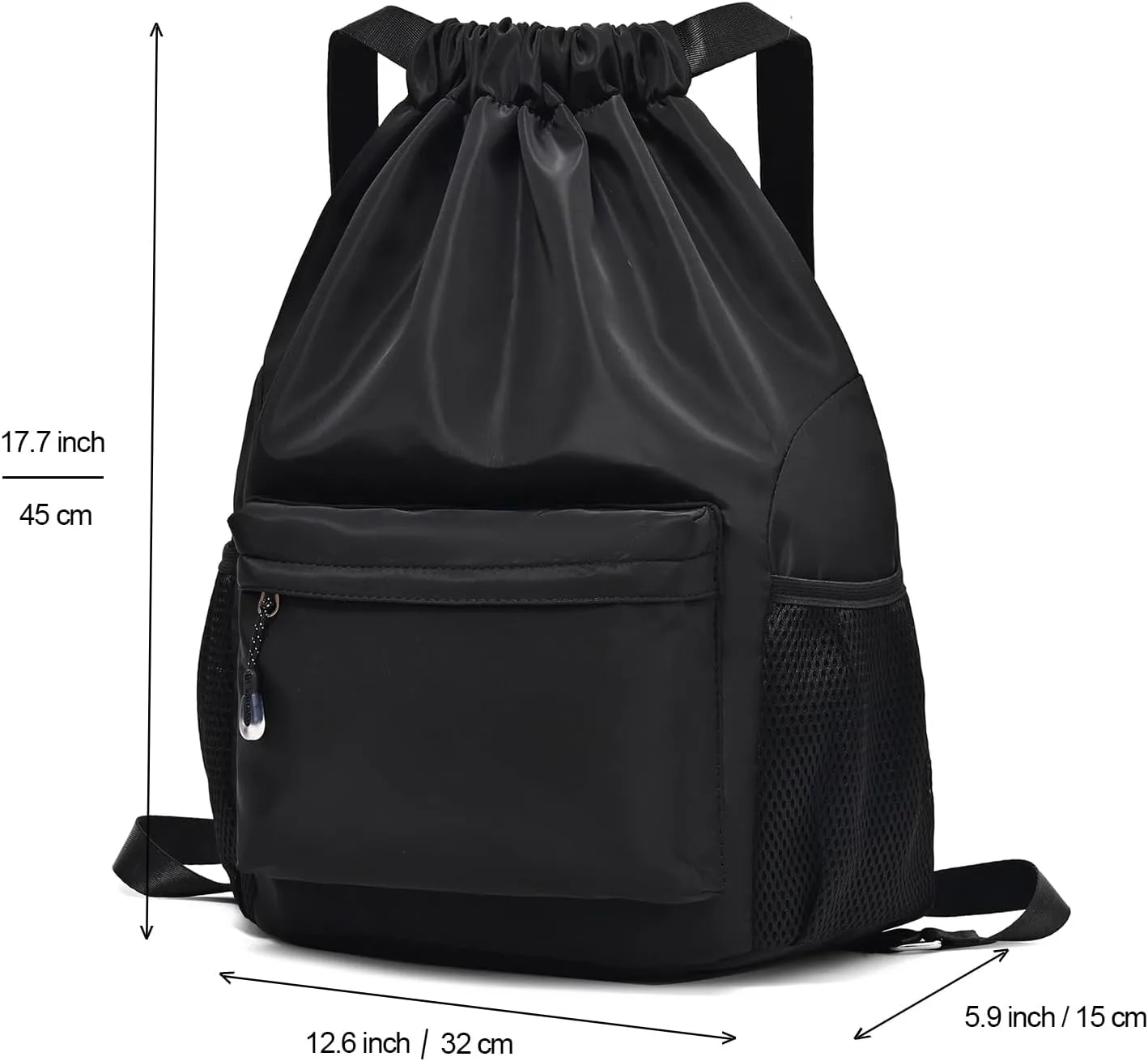 Purple Drawstring Backpack for Women, Waterproof Drawstring Gym Bag for Men, Small Cinch Sack for Basketball, Pull String Sport Bag for Soccer.