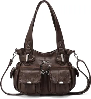Purses and Handbags for Women Large Hobo Shoulder Bags Soft PU Leather Multi-Pocket Tote Bag